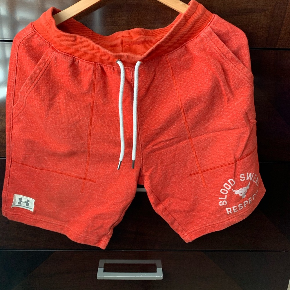 Red The Rock Under Armour Shorts. Size Large.